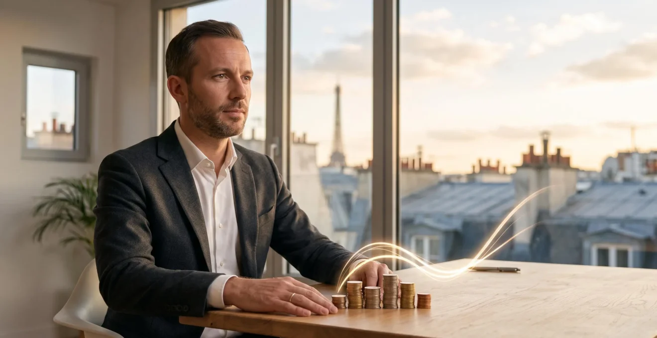 Entrepreneur français analysant la croissance de son chiffre d'affaires généré grâce à un budget publicitaire maîtrisé
