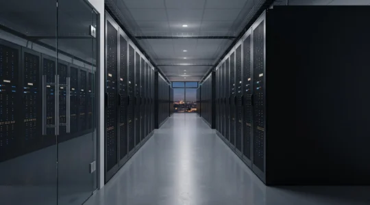 Salle serveur moderne en France symbolisant la protection totale des données d'une entreprise contre un sinistre