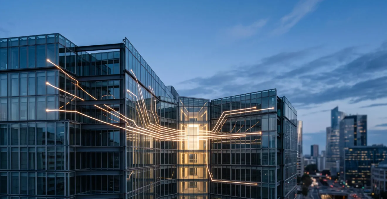 Illustration conceptuelle d'un bouclier numérique protégeant une entreprise française grâce à la segmentation réseau